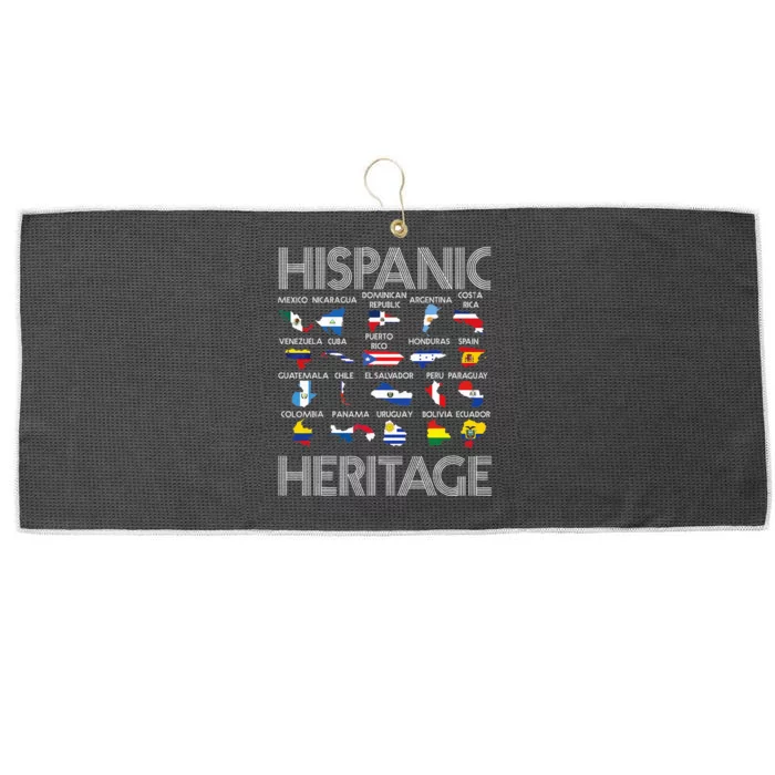 Hispanic Heritage Month Latino Countries Names Maps Large Microfiber Waffle Golf Towel