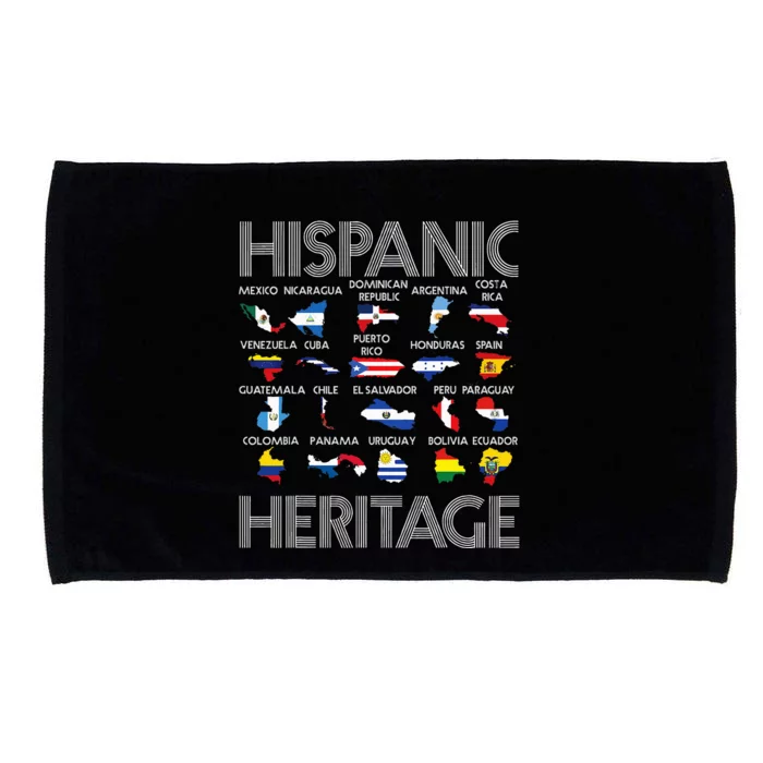 Hispanic Heritage Month Latino Countries Names Maps Microfiber Hand Towel