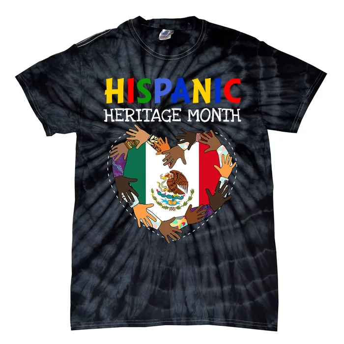 Hispanic Heritage Month Mexico Heart Boy Girl Tie-Dye T-Shirt