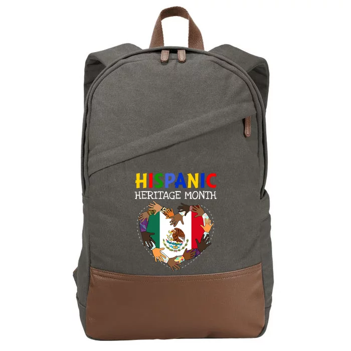 Hispanic Heritage Month Mexico Heart Boy Girl Cotton Canvas Backpack