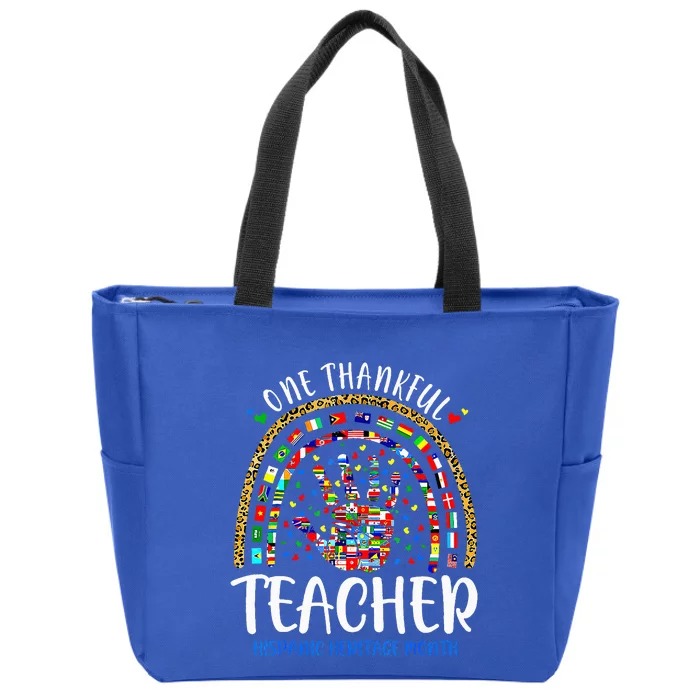 Hispanic Heritage Month One Thankful Teacher Countries Flags Zip Tote Bag