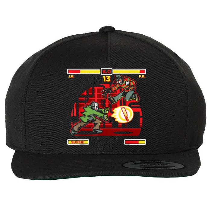 Halloween Horror Movie Characters Match Up KO Wool Snapback Cap