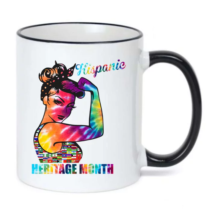 Hispanic Heritage Month Messy Bun Colorful Black Color Changing Mug