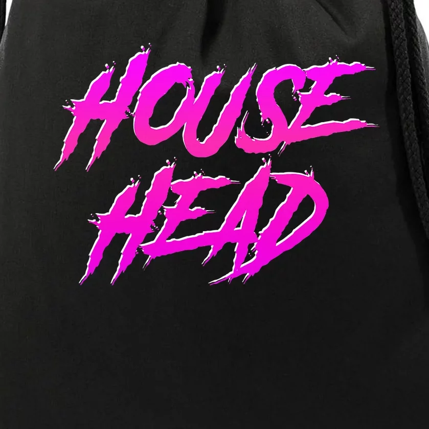 Househead House Music Edm House Head Dj Drawstring Bag