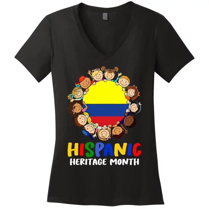 Hispanic Heritage Month Colombia Women's V-Neck T-Shirt