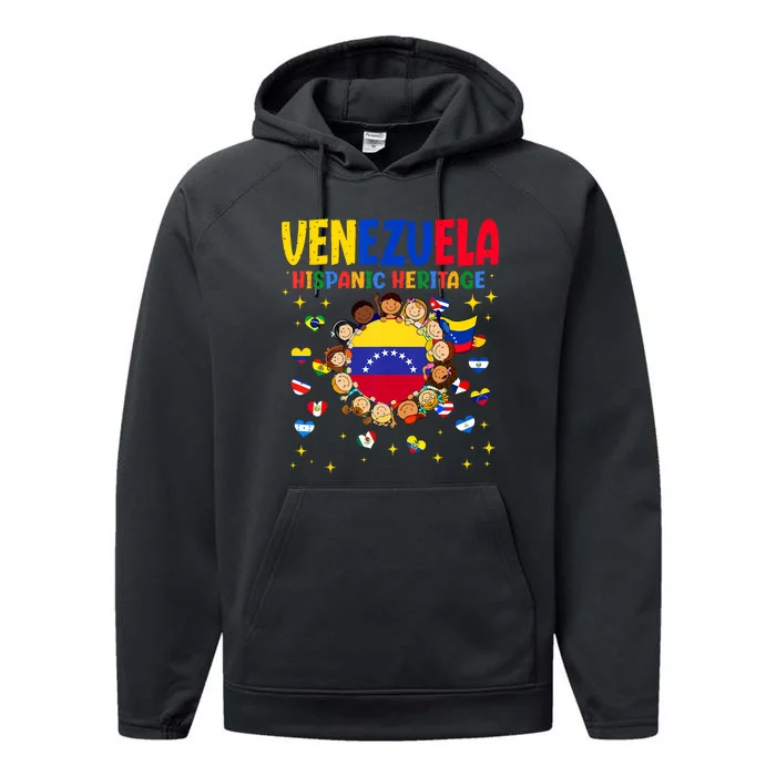 Hispanic Heritage Month Venezuela Flag Venezuelan Performance Fleece Hoodie