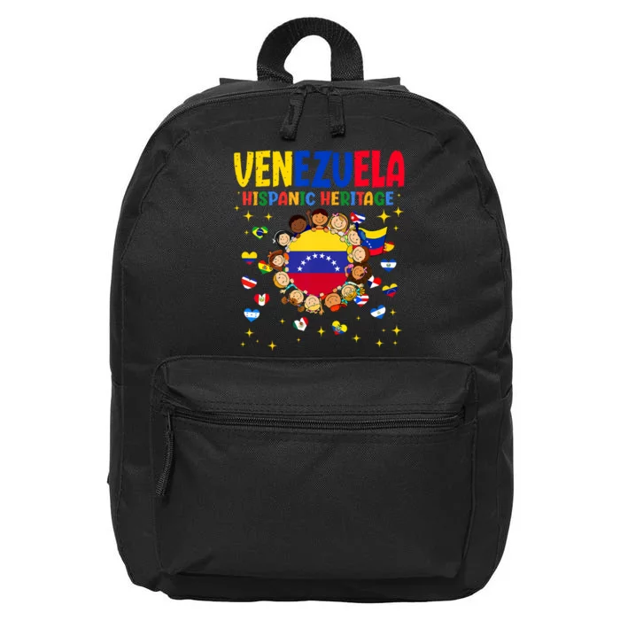 Hispanic Heritage Month Venezuela Flag Venezuelan 16 in Basic Backpack