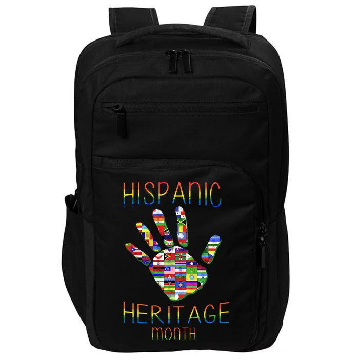 Hispanic Heritage Month Colorful Handprint Impact Tech Backpack