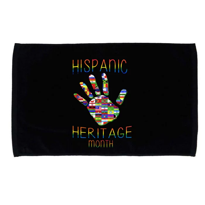 Hispanic Heritage Month Colorful Handprint Microfiber Hand Towel