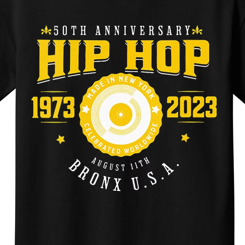 Hip Hop Music 50th Anniversary Musician Birthday Born Day Kids T-Shirt