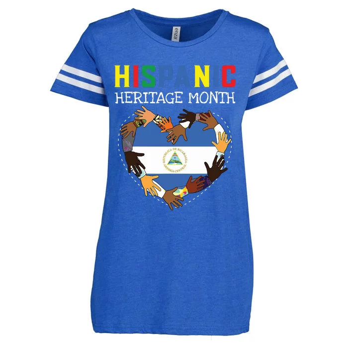 Hispanic Heritage Month Nicaragua Enza Ladies Jersey Football T-Shirt