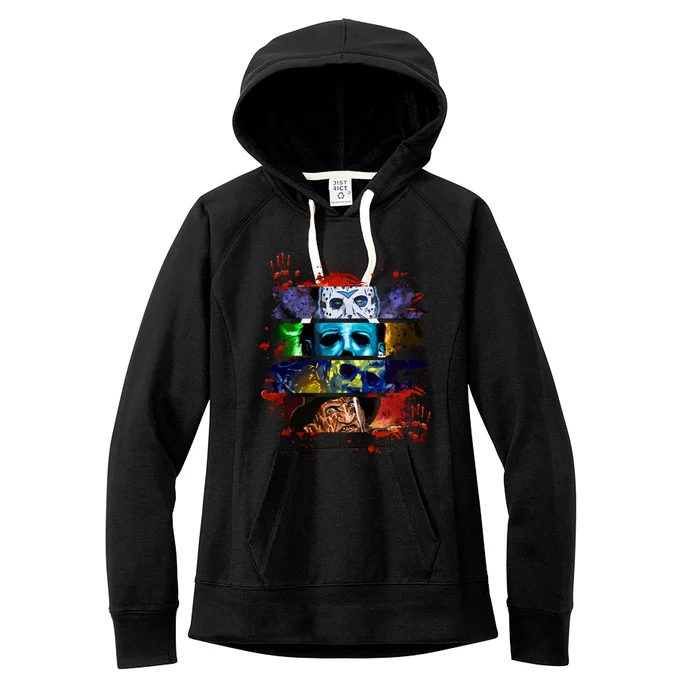 Halloween Horror Movies Characters Spooky Killer Women's Fleece Hoodie