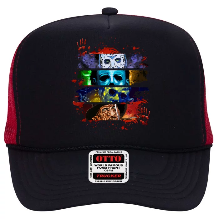 Halloween Horror Movies Characters Spooky Killer High Crown Mesh Trucker Hat