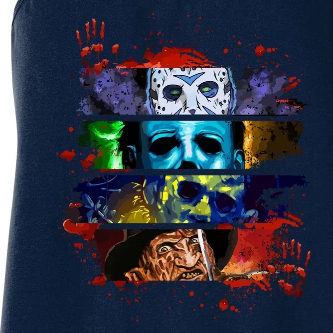 Halloween Horror Movies Characters Spooky Killer Women's Racerback Tank