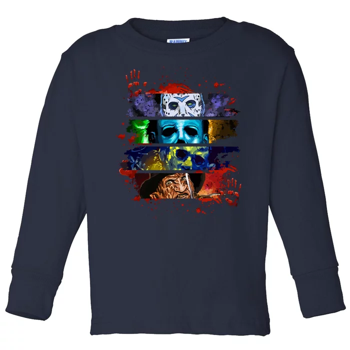 Halloween Horror Movies Characters Spooky Killer Toddler Long Sleeve Shirt