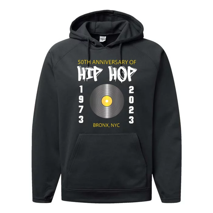 Hip Hop Music Is 50 50th Anniversary Retro Performance Fleece Hoodie