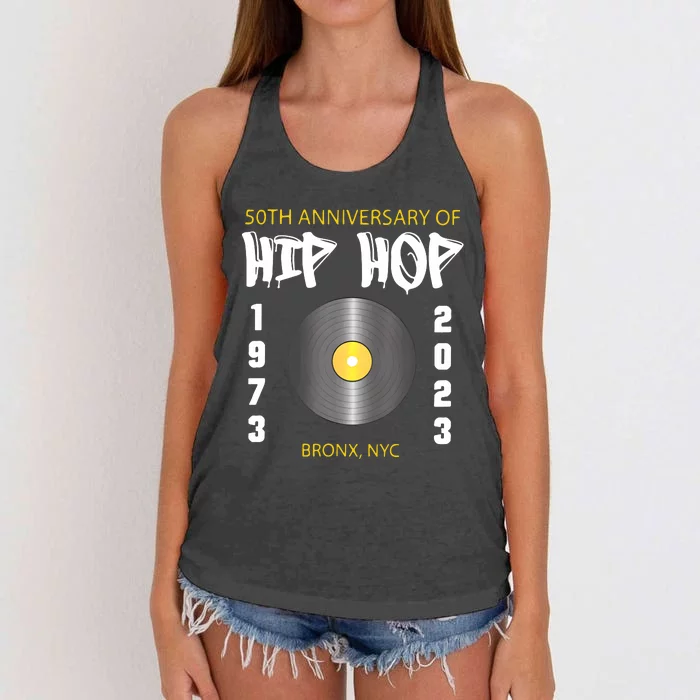 Hip Hop Music Is 50 50th Anniversary Retro Women's Knotted Racerback Tank