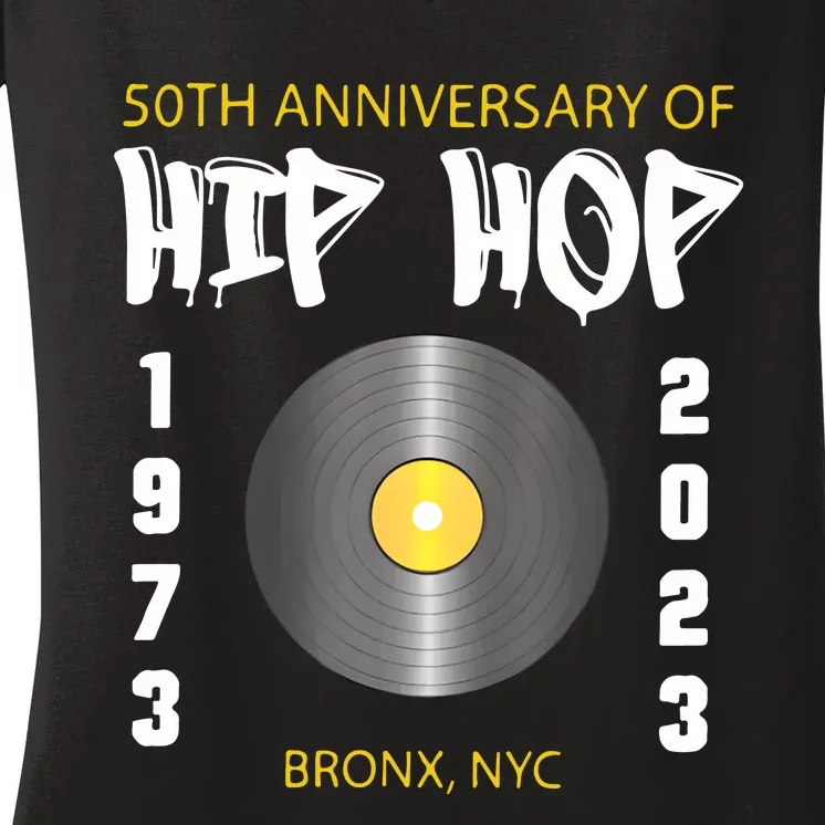 Hip Hop Music Is 50 50th Anniversary Retro Women's V-Neck T-Shirt