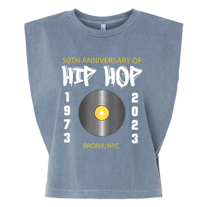 Hip Hop Music Is 50 50th Anniversary Retro Garment-Dyed Women's Muscle Tee