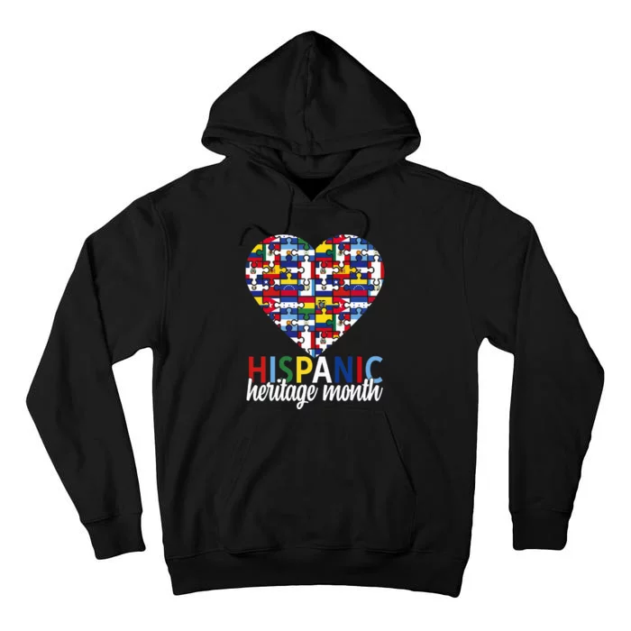 Hispanic Heritage Month all Countries Flags heart Tall Hoodie