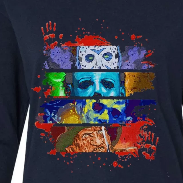 Halloween Horror Movies Characters Spooky Killer Womens Cotton Relaxed Long Sleeve T-Shirt