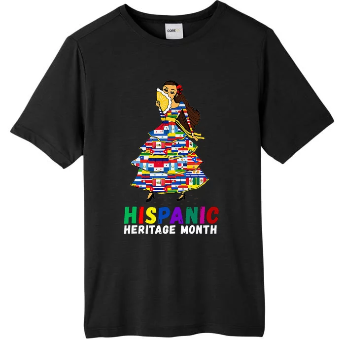 Hispanic Heritage Month Woman Latino Country Flags ChromaSoft Performance T-Shirt