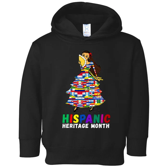 Hispanic Heritage Month Woman Latino Country Flags Toddler Hoodie