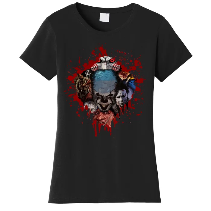 Halloween Horror Movies Characters Spooky Killer Blood Horror Movie Fans Gifts Women's T-Shirt