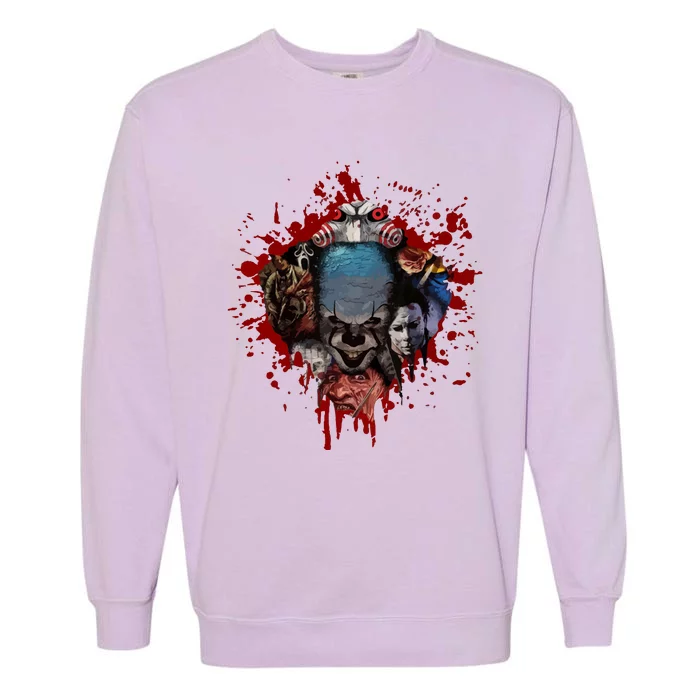 Halloween Horror Movies Characters Spooky Killer Blood Horror Movie Fans Gifts Garment-Dyed Sweatshirt