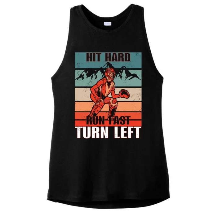 Hit Hard Meaningful Gift Run Fast Meaningful Gift Turn Left Meaningful Gift Funn Ladies Tri-Blend Wicking Tank