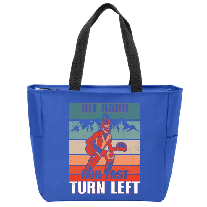 Hit Hard Meaningful Gift Run Fast Meaningful Gift Turn Left Meaningful Gift Funn Zip Tote Bag