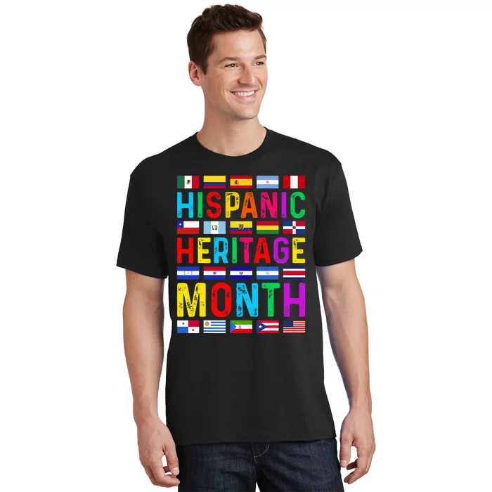 Hispanic Heritage Month National Latino Countries Flags T-Shirt