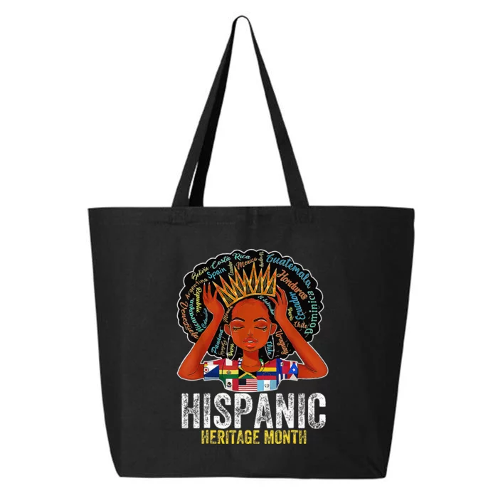 Hispanic Heritage Month Latina Latino Countries Flags 25L Jumbo Tote