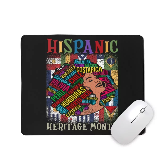 Hispanic Heritage Month Latina Latino Countries Flags Mousepad