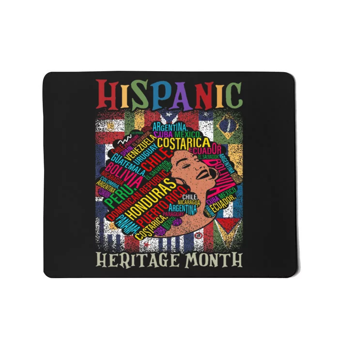 Hispanic Heritage Month Latina Latino Countries Flags Mousepad