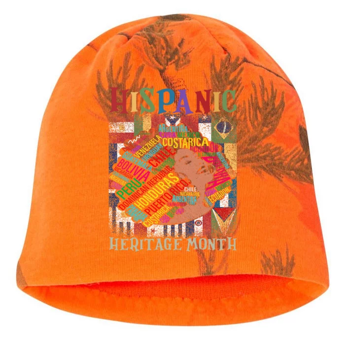 Hispanic Heritage Month Latina Latino Countries Flags Kati - Camo Knit Beanie