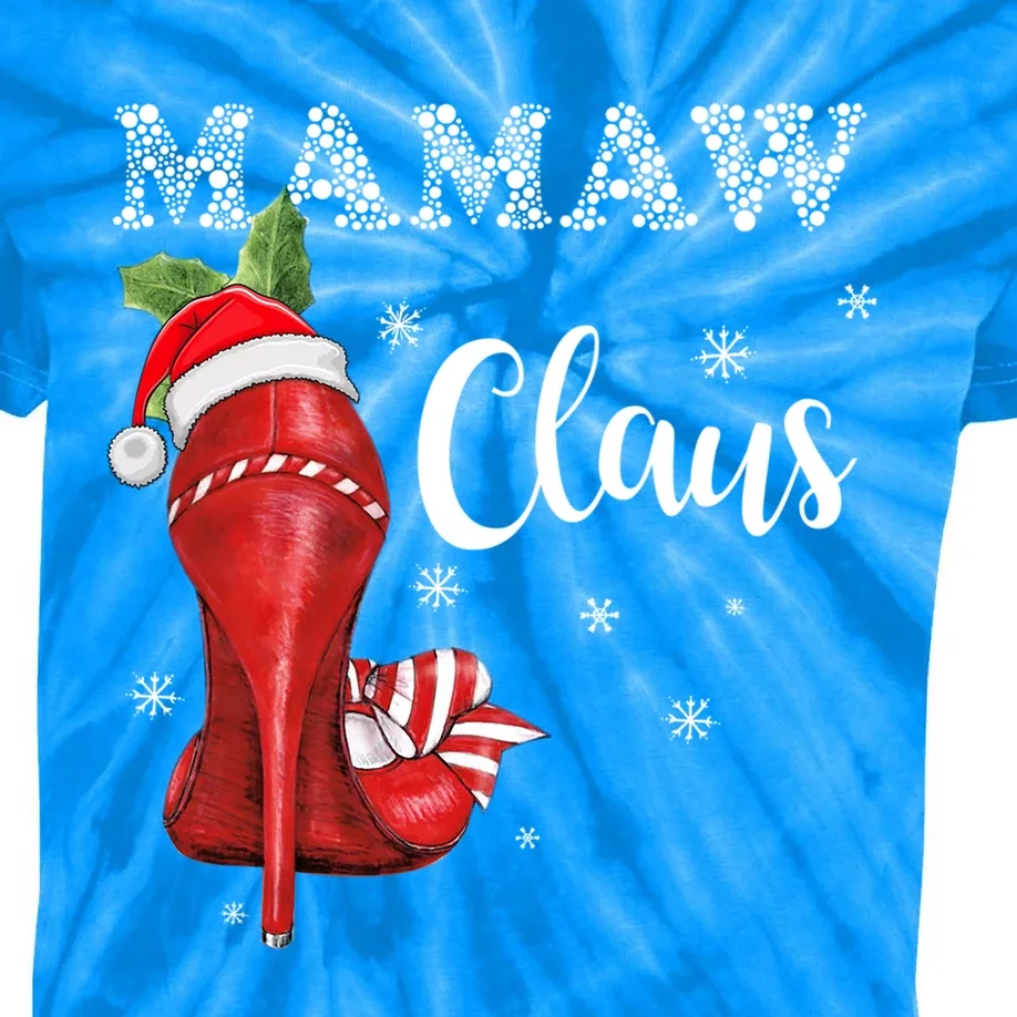 High Heel Mamaw Santa Claus Christmas Pajama Xmas Cool Gift Kids Tie-Dye T-Shirt