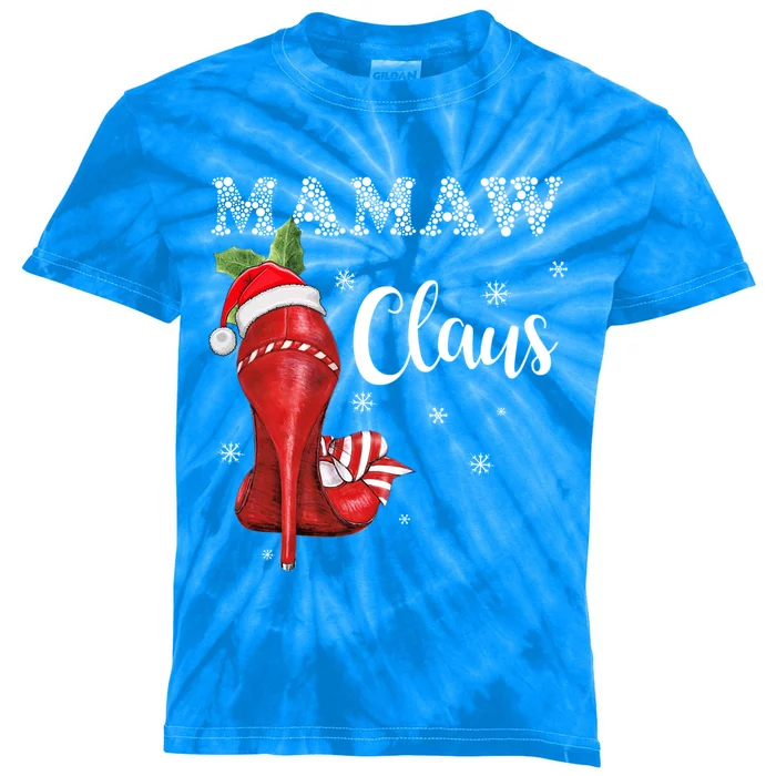 High Heel Mamaw Santa Claus Christmas Pajama Xmas Cool Gift Kids Tie-Dye T-Shirt