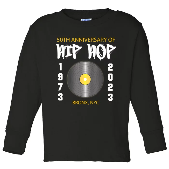 Hip Hop Music Is 50 50th Anniversary Retro Toddler Long Sleeve Shirt