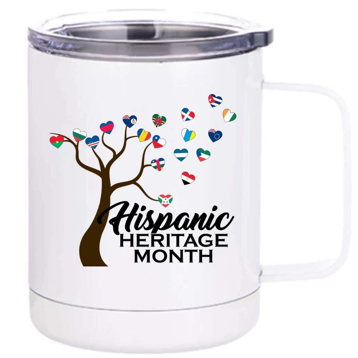 Hispanic Heritage Month Tree Roots Front & Back 12oz Stainless Steel Tumbler Cup