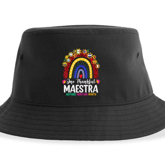 Hispanic Heritage Month Teacher Latina Countries Flags Sustainable Bucket Hat