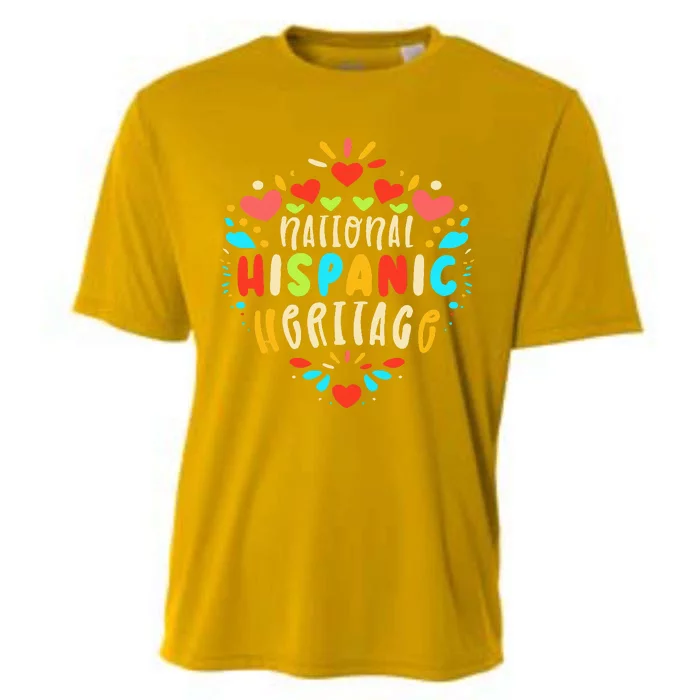 Hispanic Heritage Month Heart Happy National Spanish Cooling Performance Crew T-Shirt