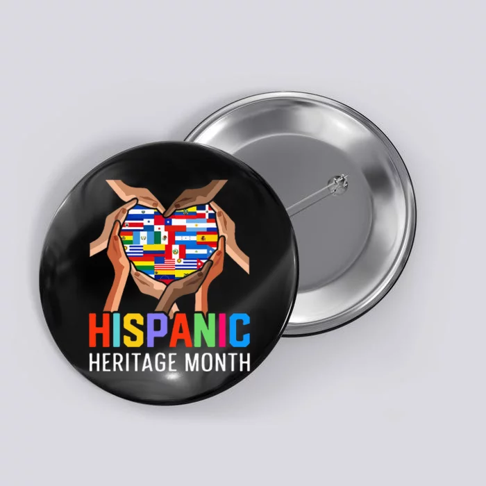 Hispanic Heritage Month All Countries Heart Hands Button