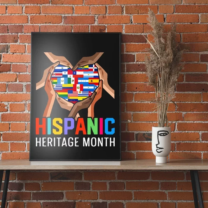 Hispanic Heritage Month All Countries Heart Hands Poster