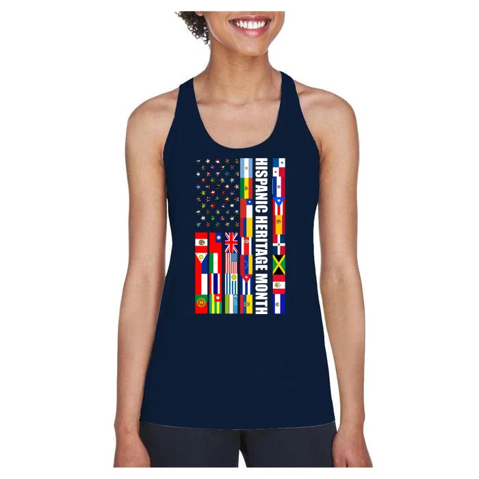 Hispanic Heritage Month Countries United Flag Women's Racerback Tank