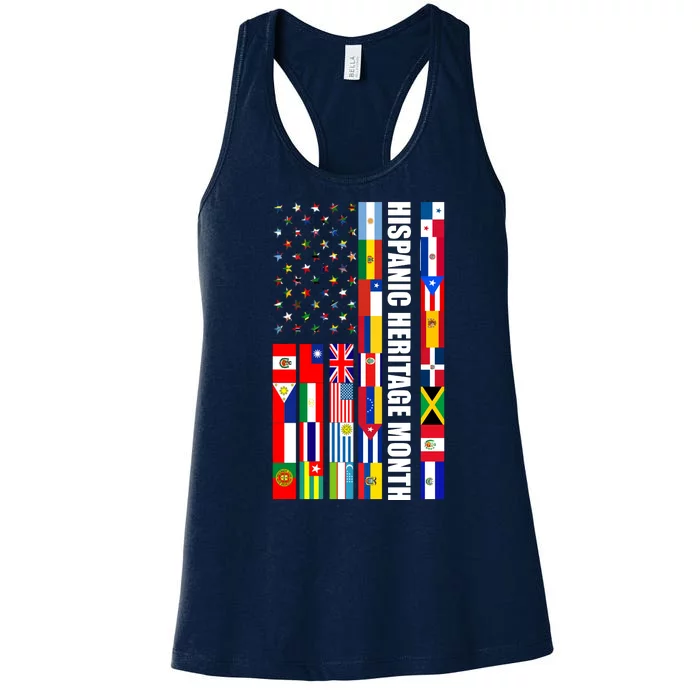 Hispanic Heritage Month Countries United Flag Women's Racerback Tank