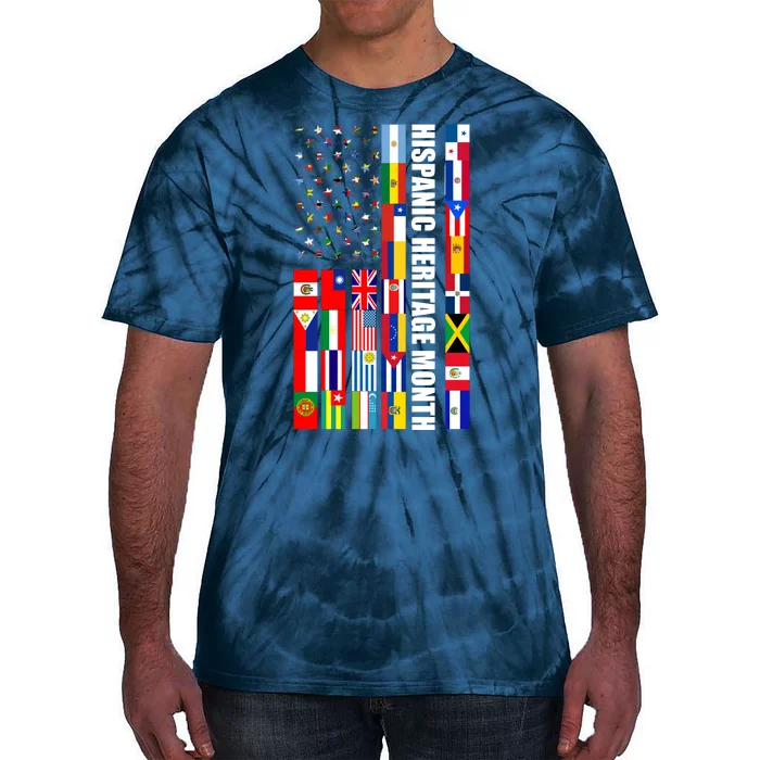 Hispanic Heritage Month Countries United Flag Tie-Dye T-Shirt