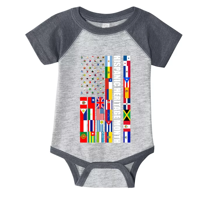 Hispanic Heritage Month Countries United Flag Infant Baby Jersey Bodysuit