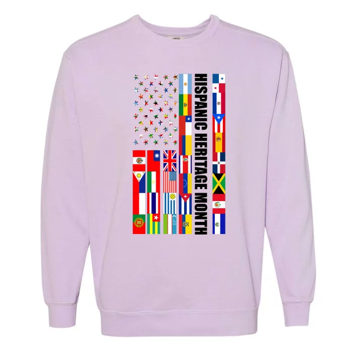 Hispanic Heritage Month Countries United Flag Garment-Dyed Sweatshirt