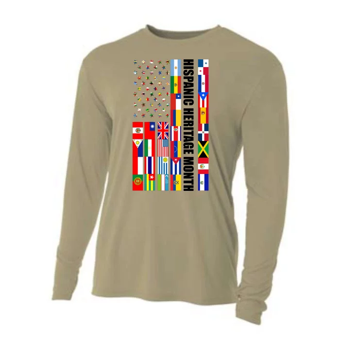 Hispanic Heritage Month Countries United Flag Cooling Performance Long Sleeve Crew